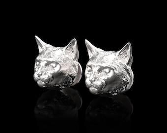 Sterling Silver Cat Head Cufflinks, Cat Lover Gift, Cat Jewelry, Gift For Him, Groom Wedding Gift, Suit Accessories, Wedding Cufflinks