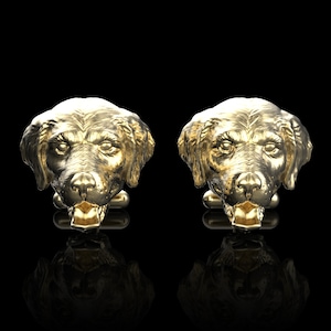 Bronze Golden Retriever Cufflinks Labrador Retriever Dog Cufflinks Animal Cufflinks I Love Pet Men Jewelry Suit Accessories Gift For Him