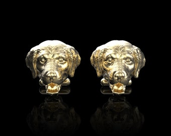 Bronze Golden Retriever Cufflinks Labrador Retriever Dog Cufflinks Animal Cufflinks I Love Pet Men Jewelry Suit Accessories Gift For Him