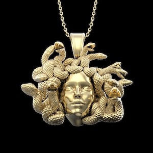 Medusa Head Bronze Pendant Necklace, Greek Medusa Necklace,Ancient Greek Mythology, Medusa Gorgon, Best Gift Ideas For Him Her, Pendant Only