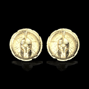 Bronze Spartan Helmet Shield Cufflinks Spartan Warrior Cufflinks Spartan Shield Cufflinks Greek Warrior Cufflinks Spartan Warrior Cufflinks