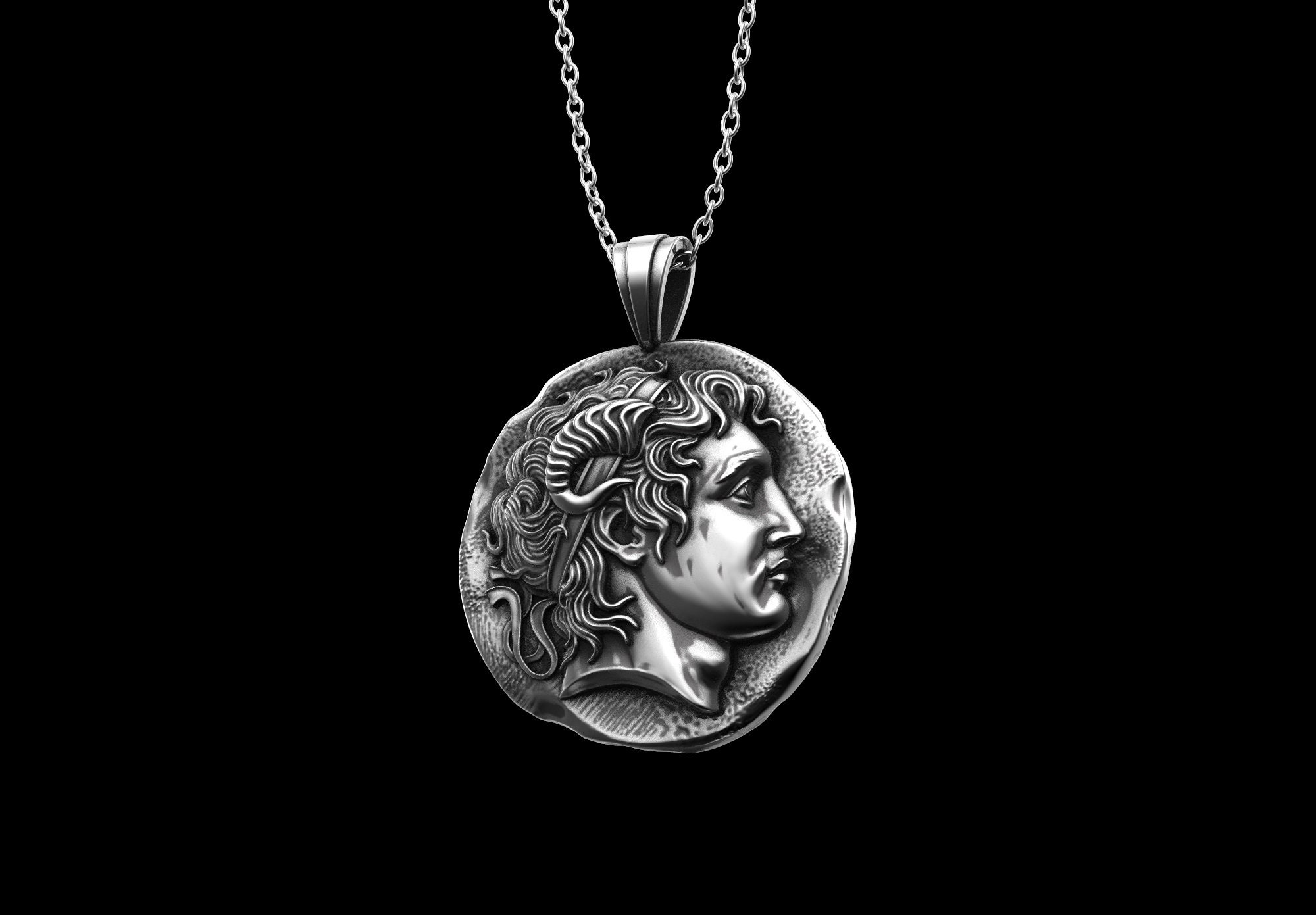 Alexander the Great Necklace Ancient Greece Silver Men Etsy