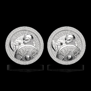 Sterling Silver Warrior Men Cufflinks, Barbarians Battle Axe, Men Viking Cufflinks Jewelry, Scandinavian Amulet,Men Silver Gift,Gift For Him