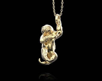 Colar com pingente de bicho-preguiça em bronze maciço, joia fofa de bicho-preguiça, presente para amantes de animais, amuleto de bicho-preguiça, presente para naturalistas, apenas o pingente, presente para ele ou para ela.