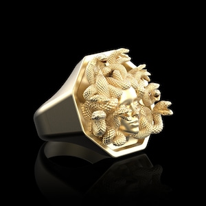 Bronze Medusa Rings, Men Medusa Ring, Ancient Greek Mythology Ring, Gorgon Medusa Ring, Greek Medusa Ring, Gift For Him, Men's Jewelry
