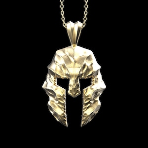 Bronze Spartan Warrior Soldier Helmet Melted Pendant, 300 Spartan Jewelry, Necklace Men&#39;s Fashion Unique Amulet Jewelry Gift, Pendant Only