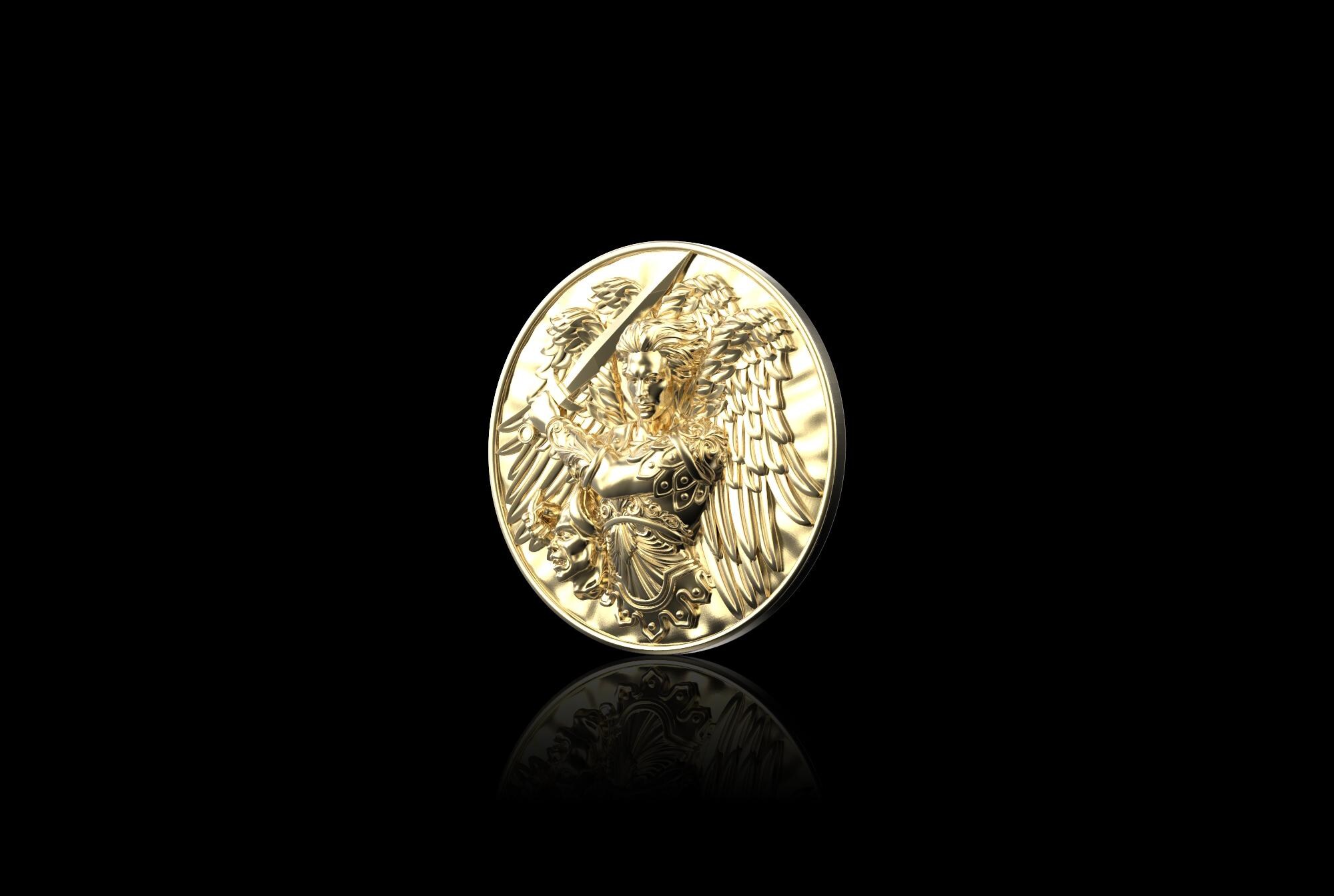 Bronze Archangel Michael Lapel Pin, Religious Protection Brooch ...
