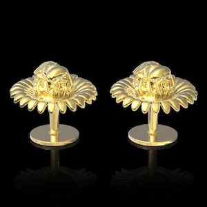 18K Gold Plated Honey bee Cufflinks, Bumblebee Jewelry For Men, Gift For Him, Gift for Dad, Wedding Present, Tuxedo Accessories,Mens Jewelry