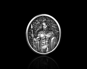 Sterling Silver Spartan Warrior Lapel Pins, Warrior Mens Brooch, Spartan Shield Bacge, Leonidas Jewelry, Suit Accessories, Gift For Him