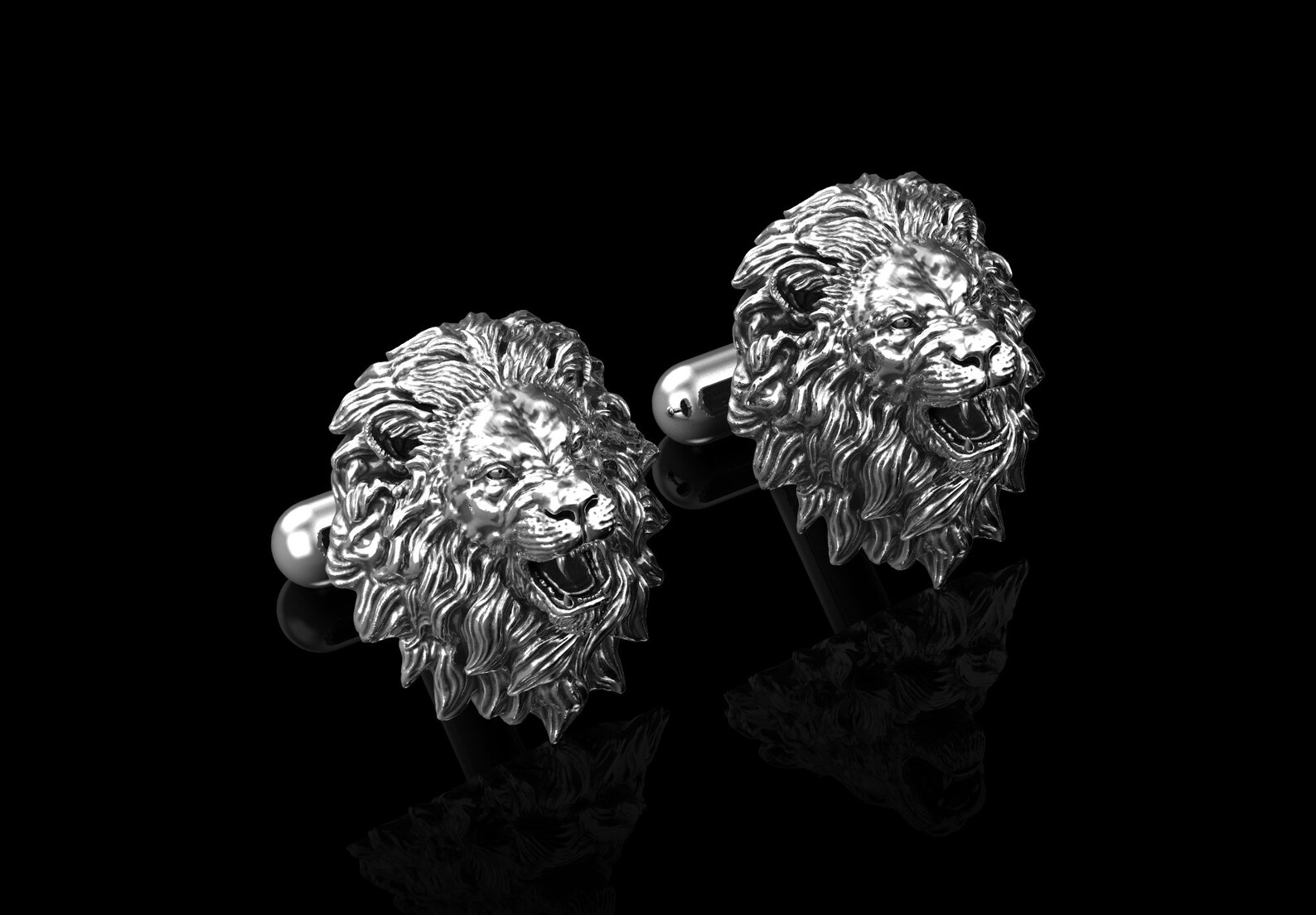 Lion Cufflinks Silver Lion Cufflinks Sterling Silver Lion Etsy