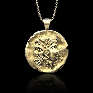 Bronze Greek Ancient Coin Mens Pendnat, Greek Coin Pendant Janus, Athena Roman Coin Pendant, Ancient God Greek Janus Pendant, Pendant Only