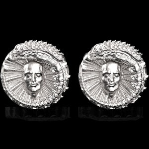 Sterling Silver Alien Xenomorph Prometheus Cufflinks, H.R. Giger Inspired, Prometheus Engineer, Alien Covenant Suit Accessories Mens Jewelry