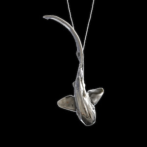 Sterling Silver Zebra Shark Pendant Necklace, Leopard Shark, Ocean, Sealife, Marine, Beach Item, Scuba Diving, Diver Jewelry, Pendant Only
