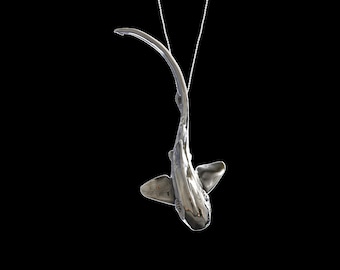 Sterling Silver Zebra Shark Pendant Necklace, Leopard Shark, Ocean, Sealife, Marine, Beach Item, Scuba Diving, Diver Jewelry, Pendant Only