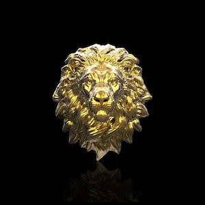 18K Gold Plated Calm Lion Lapel Pin Men, Brooch For Suit Lion Jewelry, Lion Lover, Lion Pin&#39;s Brooch, Gift For Him, Lion Gift, Mens Jewelry