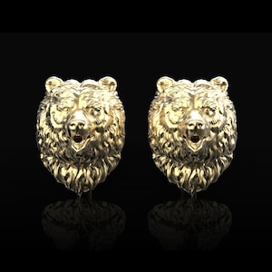 Bronze Bear Cufflinks, Grizzly Bear Cufflinks, Animal Cufflinks Men Accessories, Groomsmen Gift, Cufflinks For Men, Men&#39;s Fashion Cufflinks