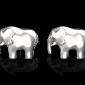 Sterling Silver Cute Elephant Cuffkinks, Minimalist Elephant Jewelry, Animal Cufflinks, Gift for Him, Groom Wedding Gift, Suit Accessories