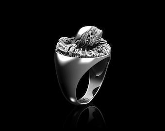 925 Sterling Silver Alien Xenomorph Ring, Xenomorph Silver Jewelry, SciFi Ring, H.R. Giger Inspired, Alien Lover Gift, Space Lover jewelry