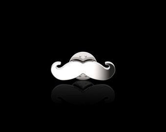 Srebrna broszka z wąsami 925, broszka z wąsami Movember, odznaka brodatego mężczyzny, prezent dla męża, męski element garderoby, dodatki do garnituru