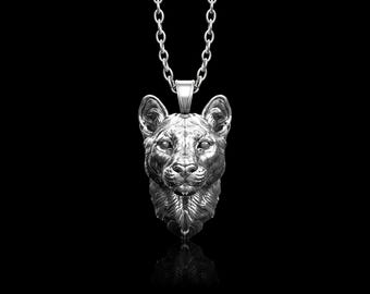 Ciondolo a forma di testa di puma in argento sterling, collana con leone di montagna, collana con puma, ciondolo con grande felino selvatico, gioielli con animali selvatici, solo ciondolo