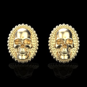 Bronze Mens Skull Cufflinks, Skull Cufflinks, Human Skull Jewelry, Tuxedo Item, Mens Jewelry, Suit Accessory, Dark Edge Jewelry,Gothic Punk