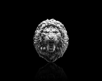 Antique Sterling Silver Angry Lion Lapel Pin, Lion King Jewelry, Animal Brooch, Zodiac Lion Men Badge, Suit Accessories, Lion Lover Gift