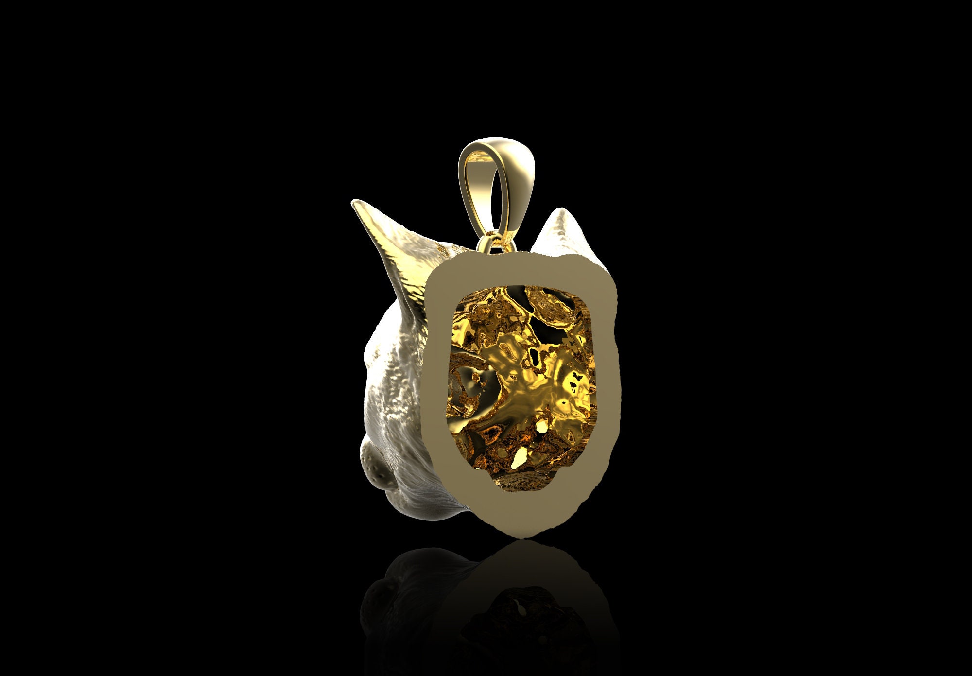 Pendentif Chat Plaqué Or 18 Carats Avec Cristal – Bijou Mignon Et Élégant Neuf