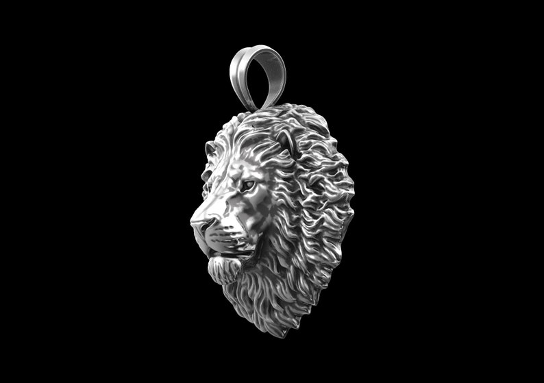 Large Size Silver Lion Necklace Pendant Lion King Jewelry Etsy