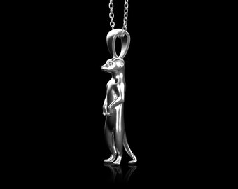 Sterling Silver Meerkat Pendant No.1, Meerkat Jewelry, Meerkat Lover Gifts, Meerkat Charm, Animal Necklace, Gift For Him Her, Pendant Only