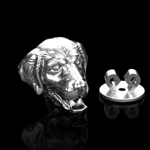 Sterling Silver Golden Retriever Lapel Pin Labrador Brooch Dog Badge I Love Dog Pet Jewelry Suit Accessories Animal Jewelry Gift For Him