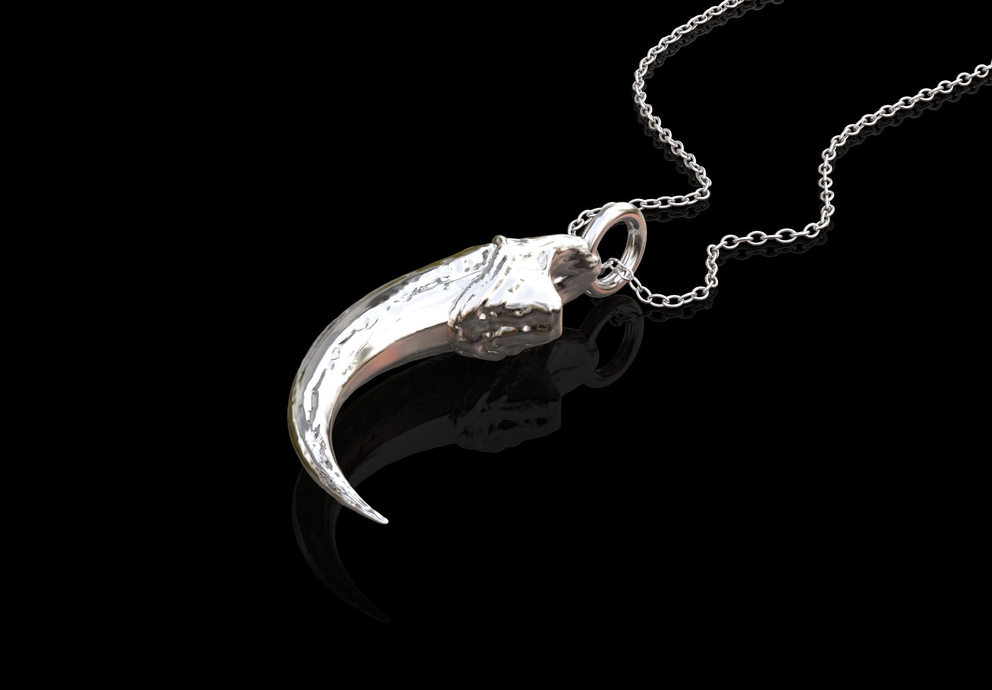 Sterling Silver Eagle Talon Claw Soild Pendant Necklace Claws of