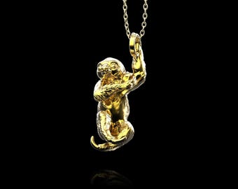 Colar com pingente de bicho-preguiça em bronze banhado a ouro 18K, joia fofa de bicho-preguiça, presente para amantes de animais, amuleto de bicho-preguiça, presente para naturalistas, apenas o pingente