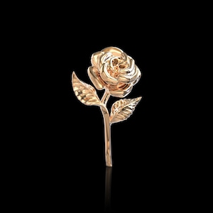 Red Gold Plated Rose Lapel Pins, Flower Brooch, Wedding Lapel Pin Flower, Groom Wedding Lapel Pin, Suit Accessories for Men, Gift For Him