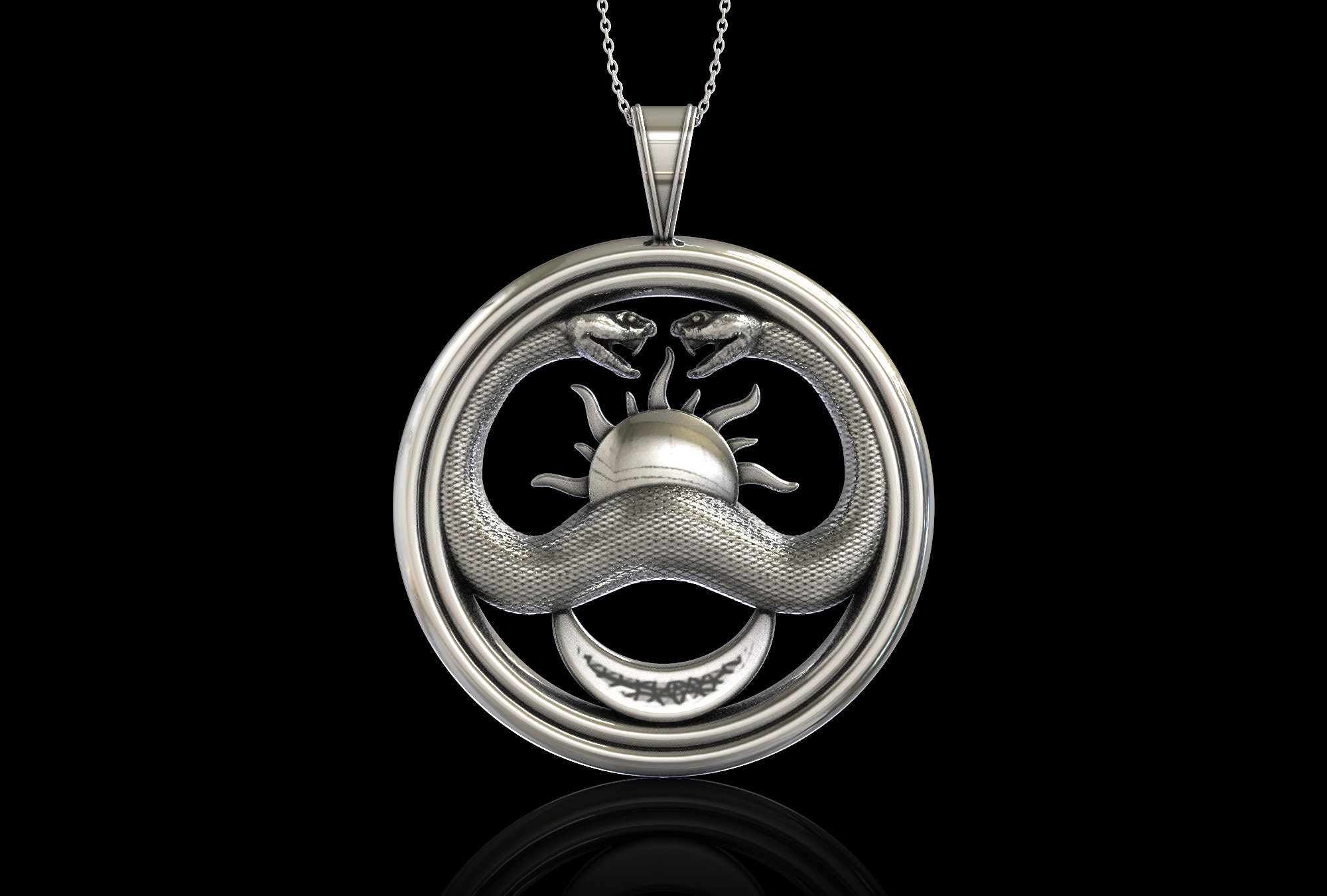 大人も着やすいシンプルファッション Sterling Silver Thulsa Doom Snake Necklace Pendant, Conan ネックレス・ペンダント