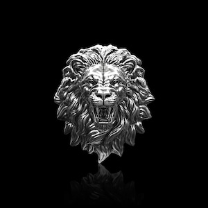 Sterling Silver Roaring Lion Lapel Pin, Brooch For Suit Lion Jewelry, Lion Lover, Lion Pin&#39;s Brooch, Gift For Him, Lion Gift, Mens Jewelry
