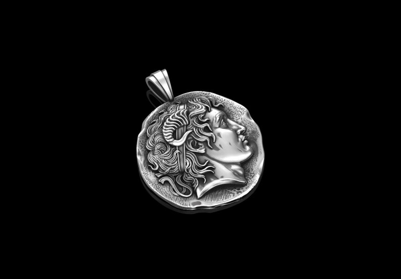 Alexander the Great Necklace Ancient Greece Silver Men Etsy