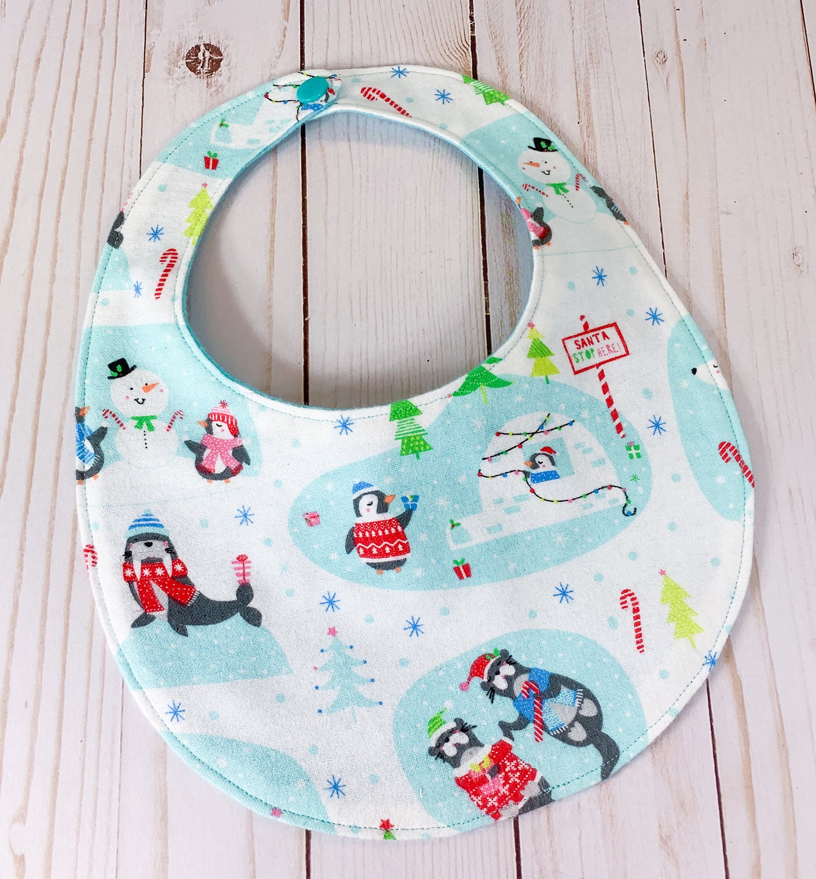 Christmas Bib Baby Bib Handmade Bib Winter Wonderland soft Etsy