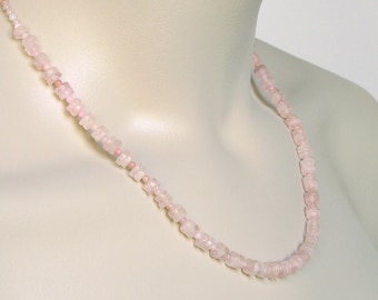 979   Rose Quartz, Pink Opal and Sterling Silver Necklace, Pink Necklace. FREE SHIPPING!