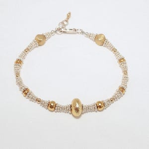 Sterling Silver and Gold Bracelet  FREE SHIPPING! (1741)