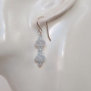 Chalcedony, Crystal and Sterling Silver Dangle Earrings (1753)