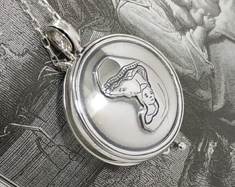 Madonna and Child Locket Necklace, Catholic Gift for Mom, Personalised Sterling Silver Medallion, Engraved