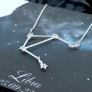 Libra Constellation Necklace: Sterling Silver Zodiac Jewelry