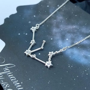 Aquarius Constellation Necklace: Sterling Silver Zodiac Jewelry