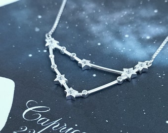 Capricorn Constellation Necklace: Sterling Silver Zodiac Jewelry
