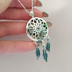 Sterling Silver Dreamcatcher Locket Necklace: Personalized Photo Pendant
