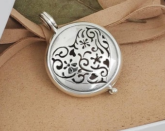 Personalized Sterling Silver Heart Locket Necklace: Custom Engraved Photo Medallion