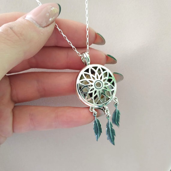 Sterling Silver Dreamcatcher Locket Necklace: Personalized Photo Pendant