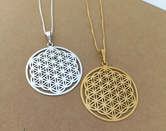 Sterling Silver Flower of Life Pendant: Sacred Geometry Necklace