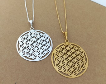 Flower of Life Pendant 925 Sterling Silver, Flower Necklace, Spiritual Jewelry, Sacred geometry Pendant, Yoga Jewelry, Seed of Life,