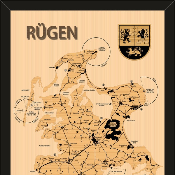 Wooden Map 'Rügen'
